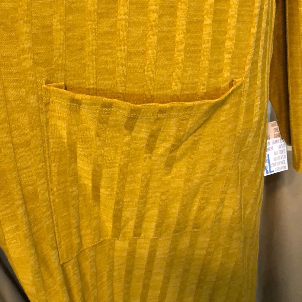 Lularoe Mustard Sarah Cardigan/Duster Long - Picture 3 of 7
